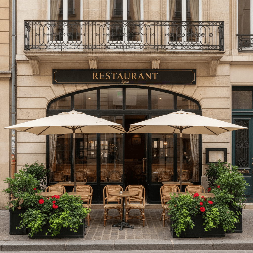Restaurant 109m² à Lyon : terrasse - licence IV