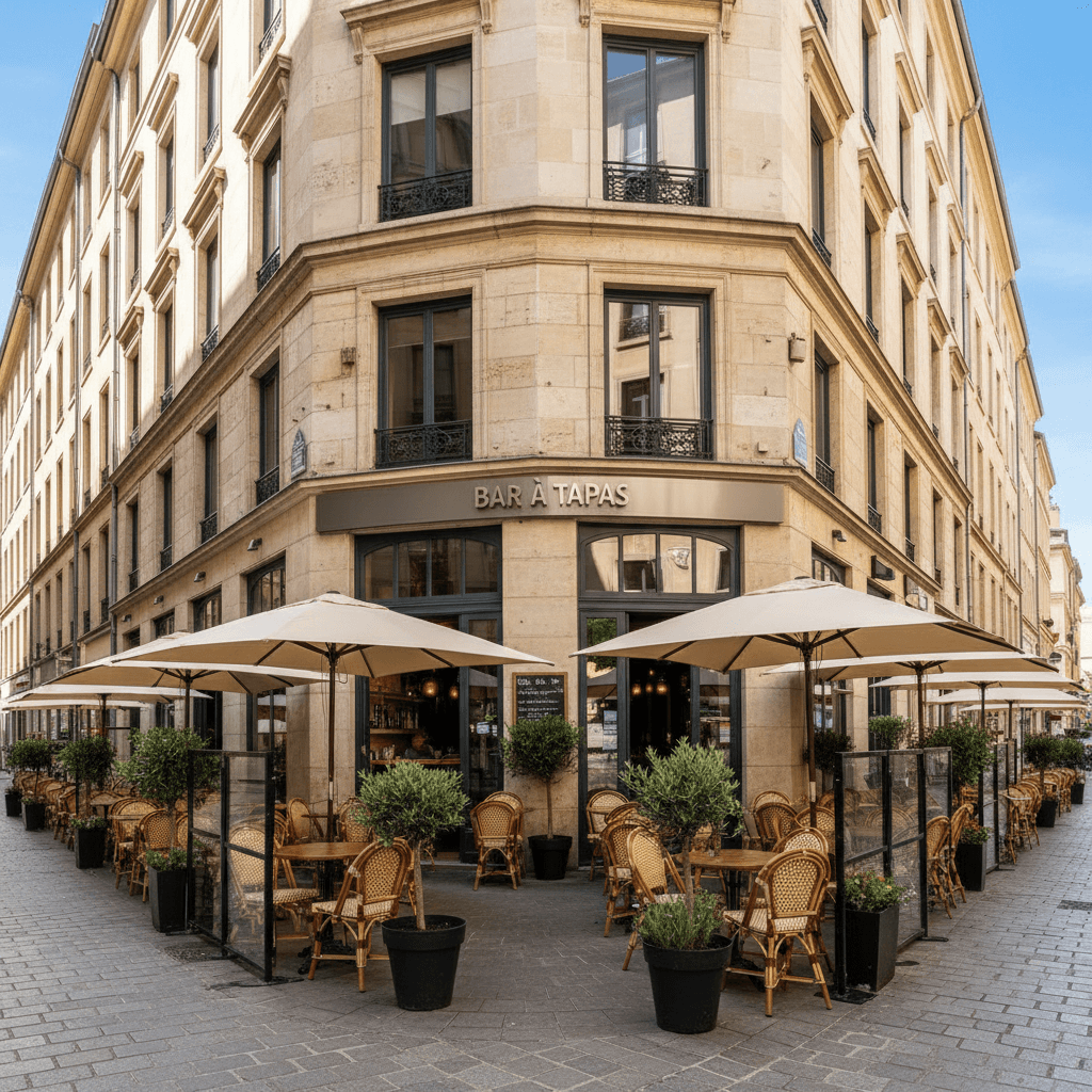 Bar-brasserie 145m² à Lyon : terrasse - cave/réserve