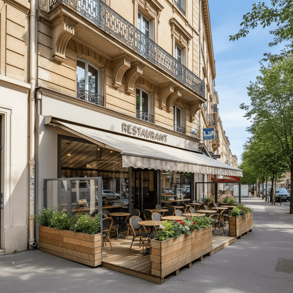 Fast-food 110m² à Lyon : terrasse - extraction