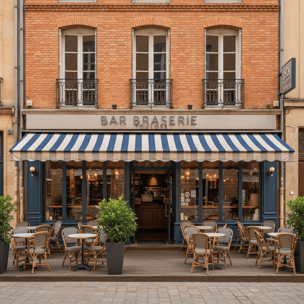 Bar-brasserie 220m² à Toulouse : terrasse - licence IV