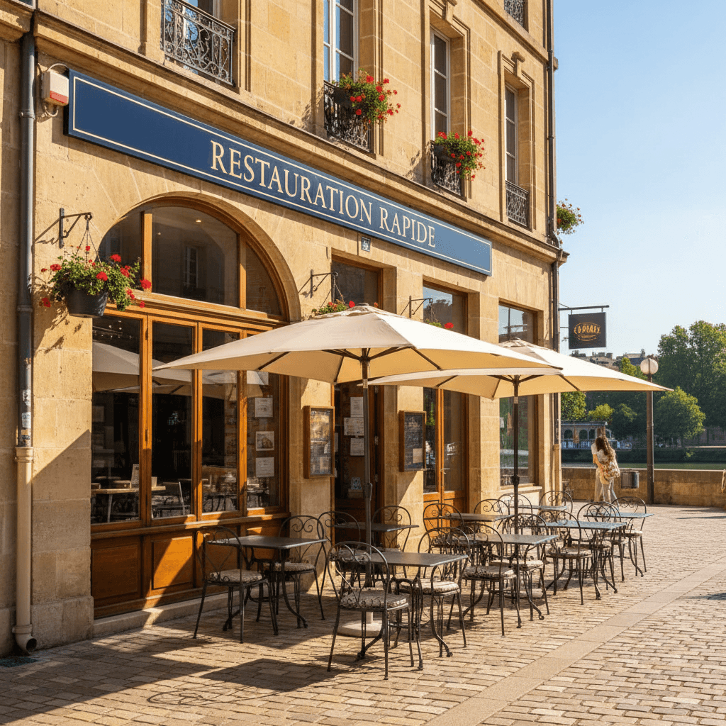 Fast-food à Bordeaux : terrasse - extraction