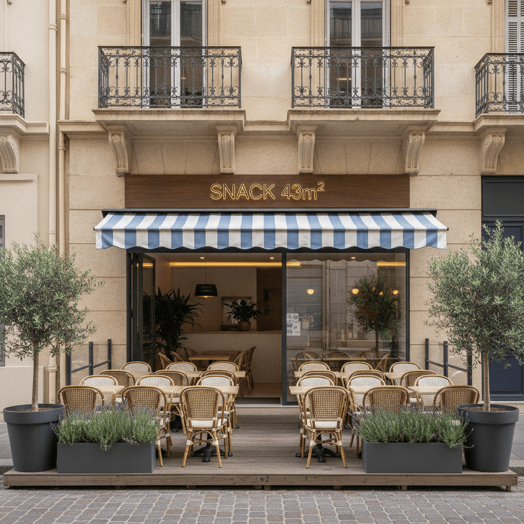 Snack 43m² à Nice : terrasse - licence IV