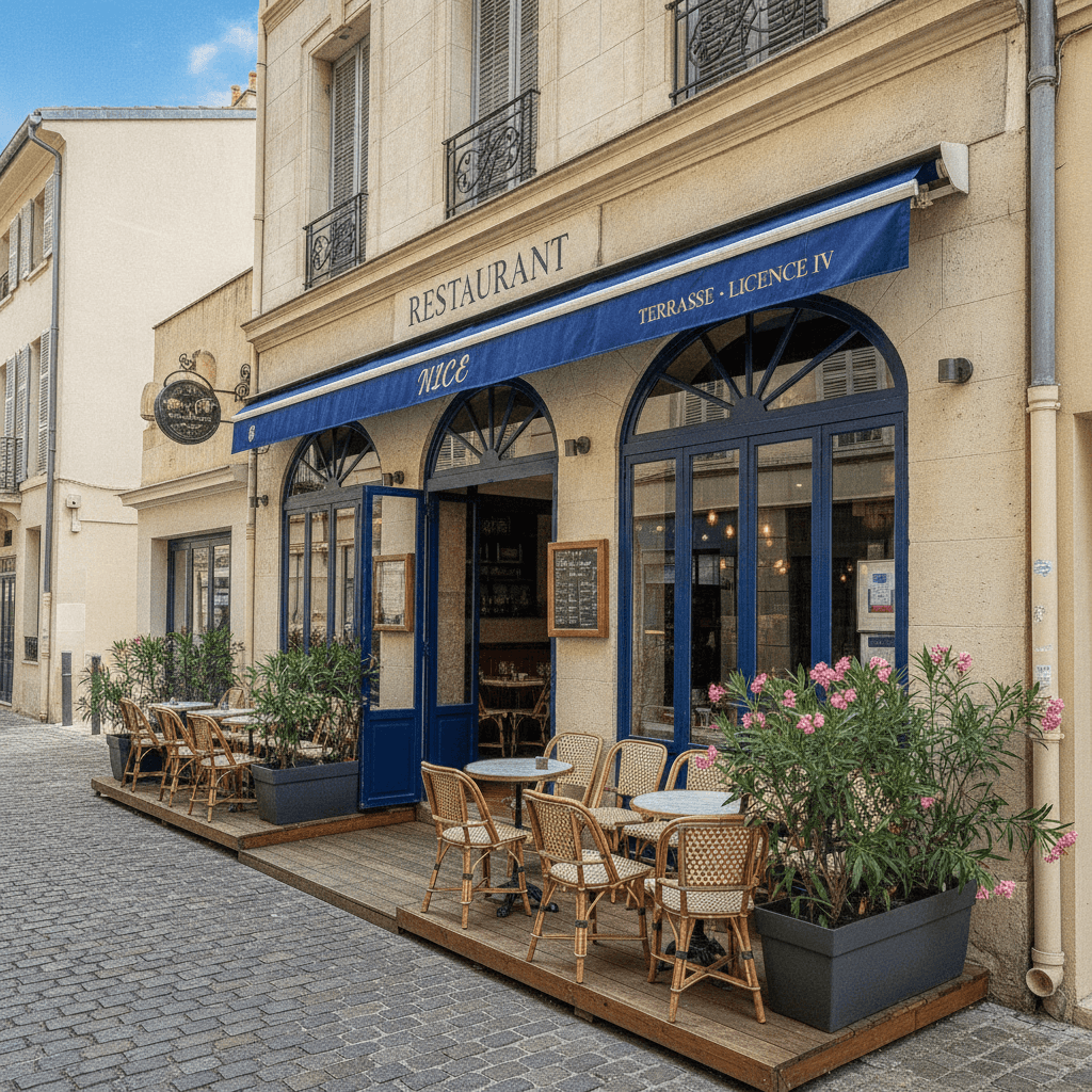 Restaurant 90m² à Nice : terrasse - licence IV
