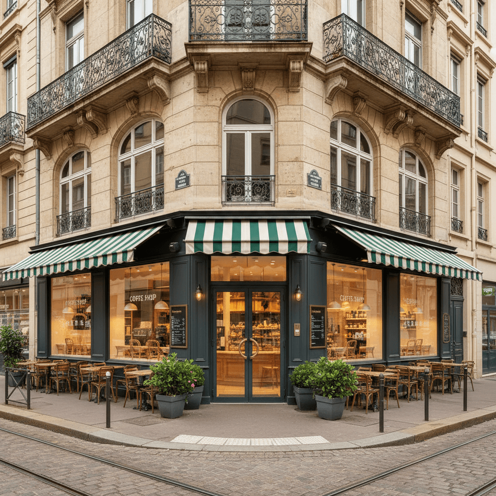Snack 117m² à Lyon : terrasse - climatisation