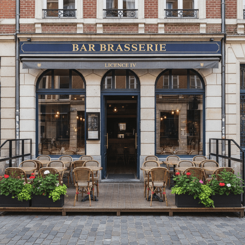 Bar-brasserie à Lille : terrasse - licence IV