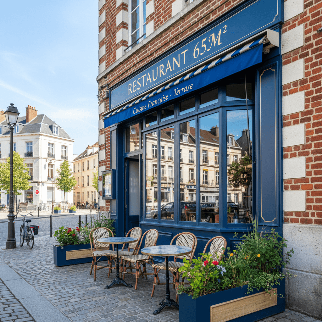 Restaurant 65m² à Lille : terrasse
