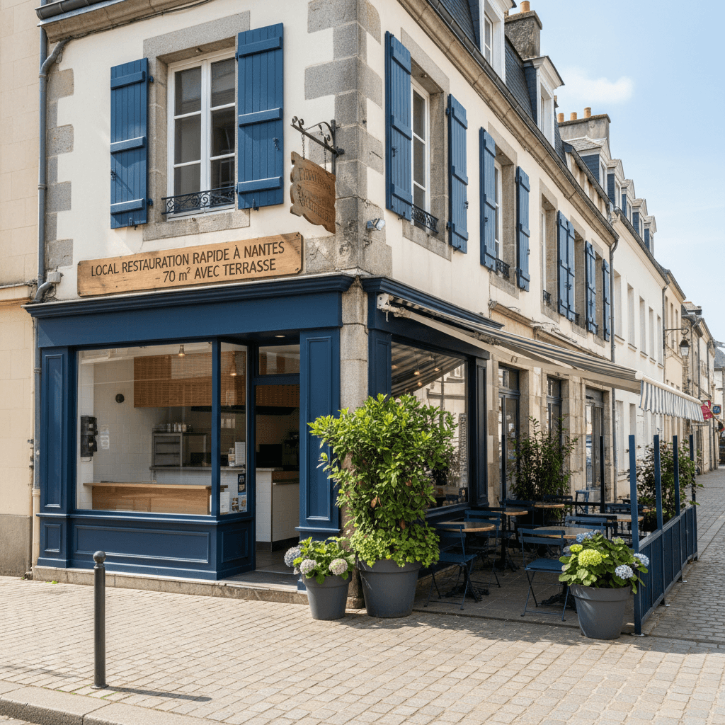 Fast-food 70m² à Nantes : terrasse - extraction