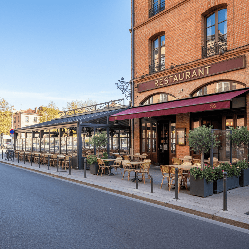 Restaurant 246m² à Toulouse : terrasse - licence IV