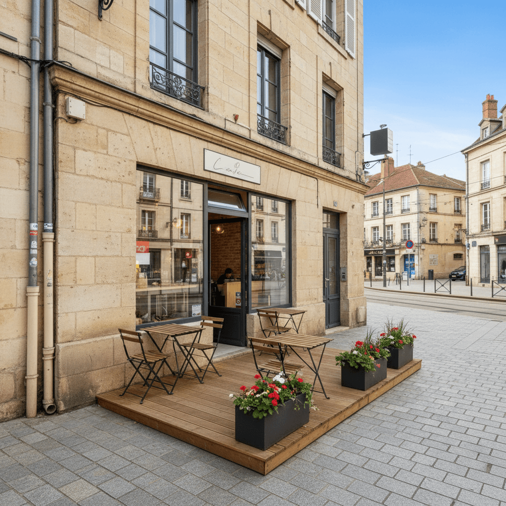 Fast-food 100m² à Dijon : terrasse - licence IV