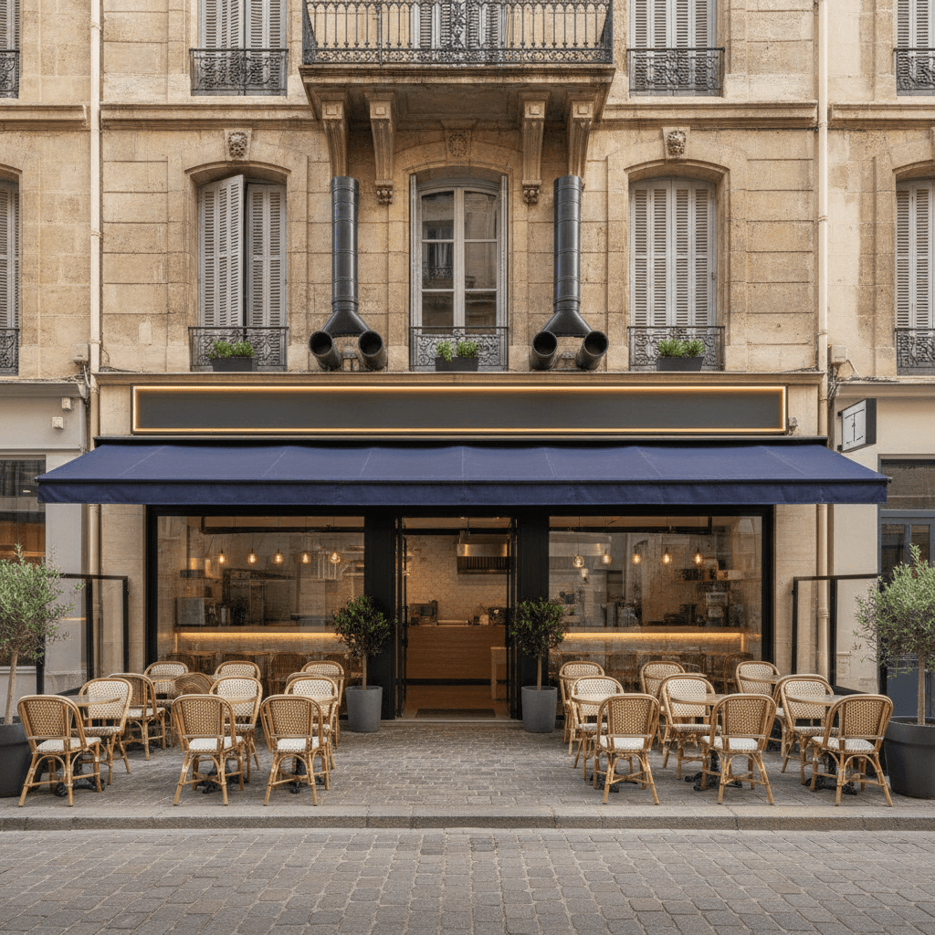 Fast-food 200m² à Marseille : terrasse - extraction