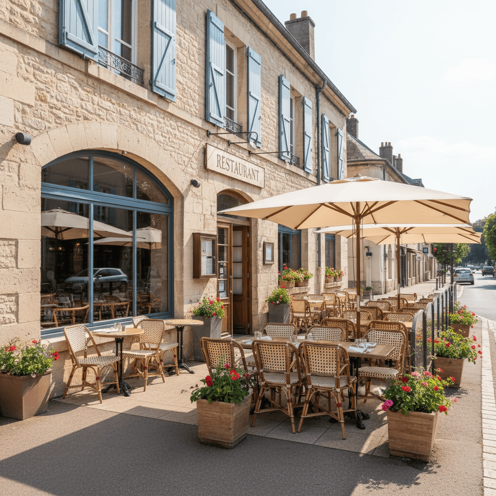 Restaurant 206m² à Dijon : terrasse - extraction