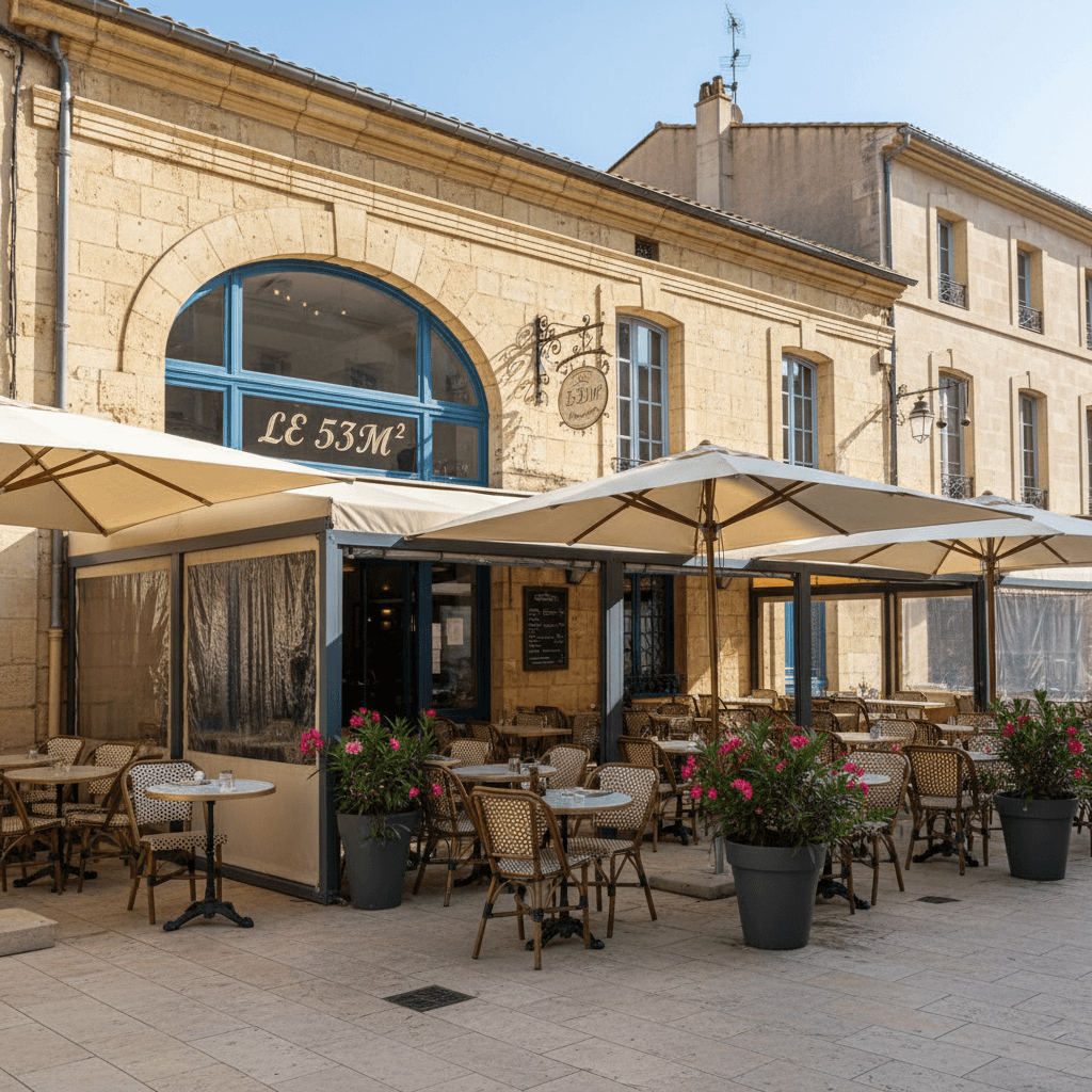 Restaurant 53m² à Montpellier : terrasse - extraction