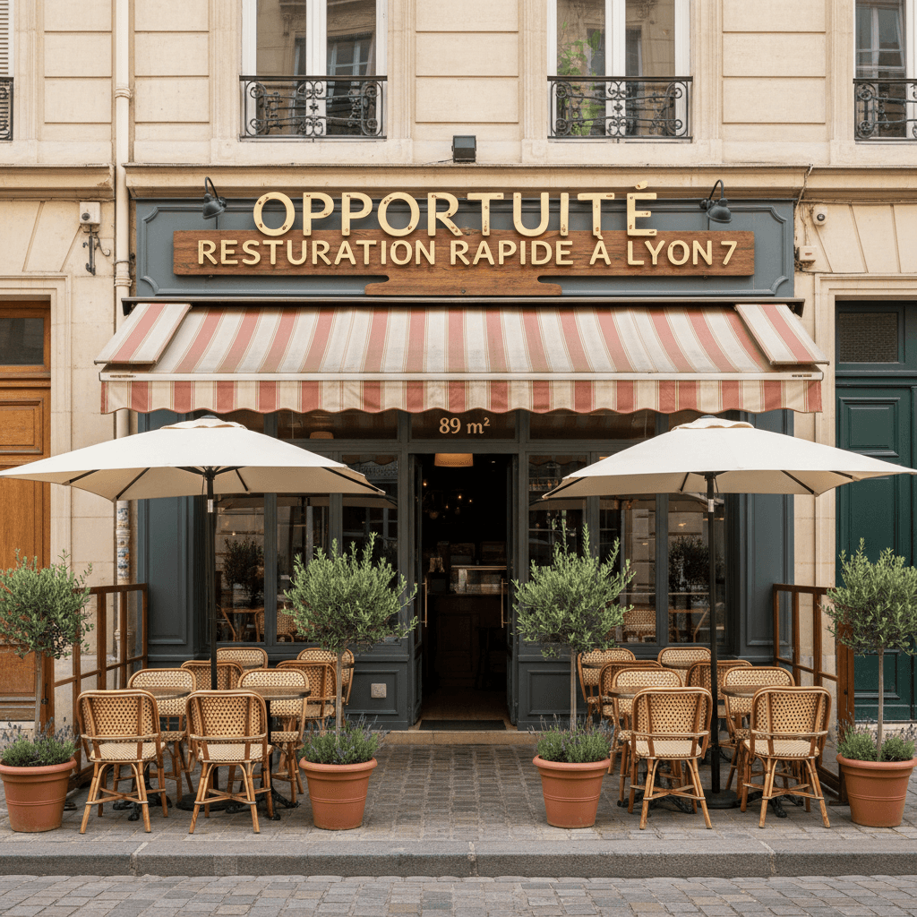 Fast-food 89m² à Lyon : terrasse - licence IV
