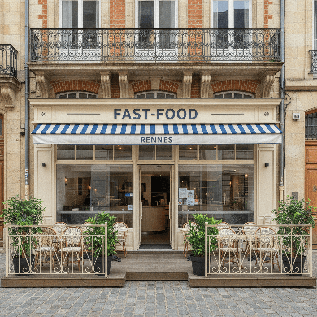 Fast-food 62m² à Rennes : terrasse - licence IV