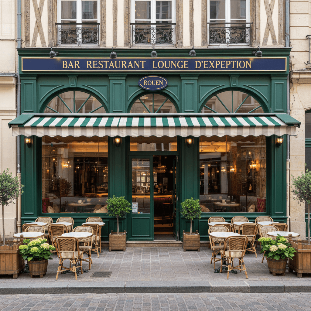 Bar-brasserie 540m² à Rouen : terrasse - licence IV