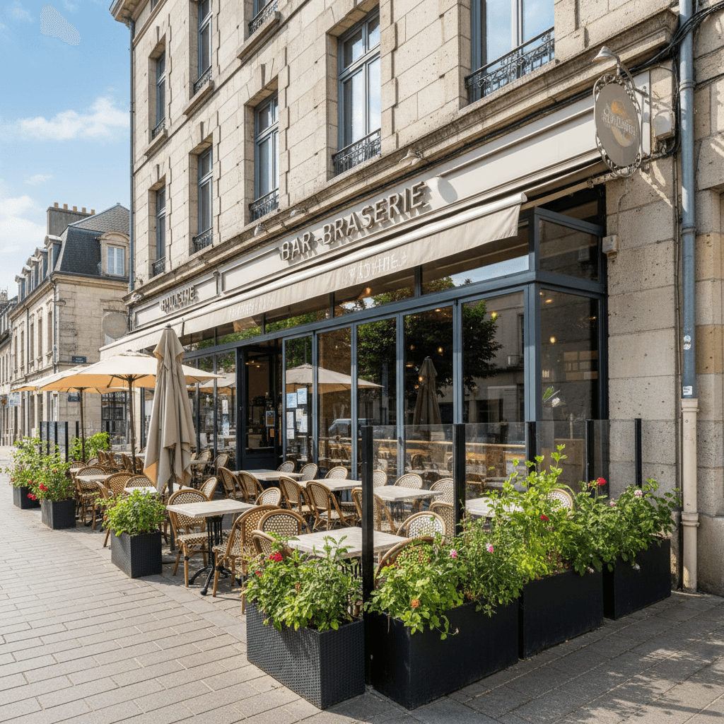 Bar-brasserie 450m² à Rennes : terrasse - licence IV