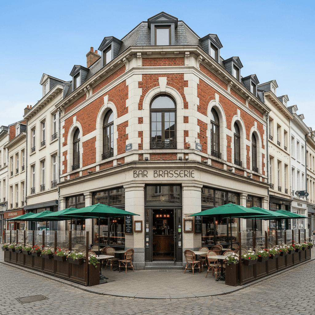 Bar-brasserie 65m² à Lille : terrasse - licence IV