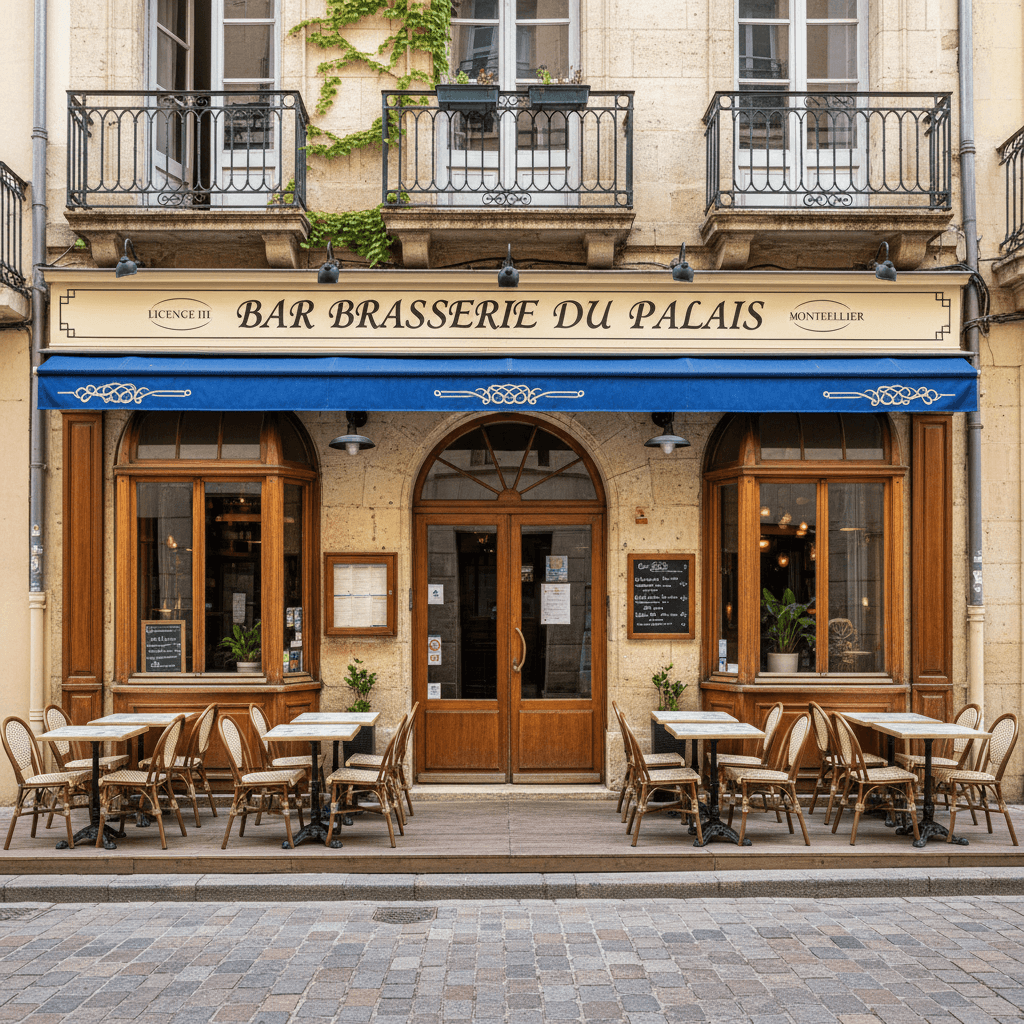 Bar-brasserie 60m² à Montpellier : terrasse - licence IV