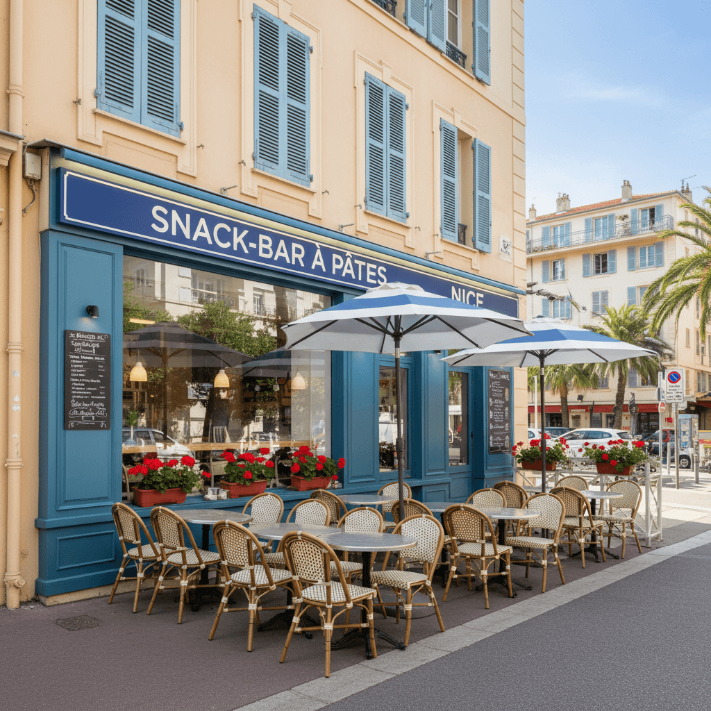 Fast-food 50m² à Nice : terrasse - climatisation