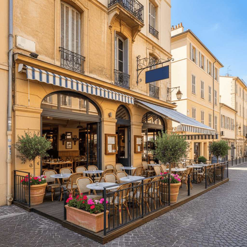 Restaurant 94m² à Nice : terrasse - licence IV