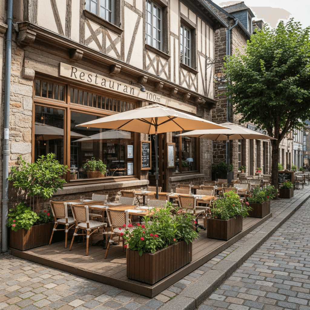 Restaurant 100m² à Vannes : terrasse - licence IV