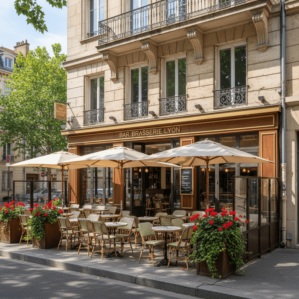Bar-brasserie 200m² à Lyon : terrasse - licence IV