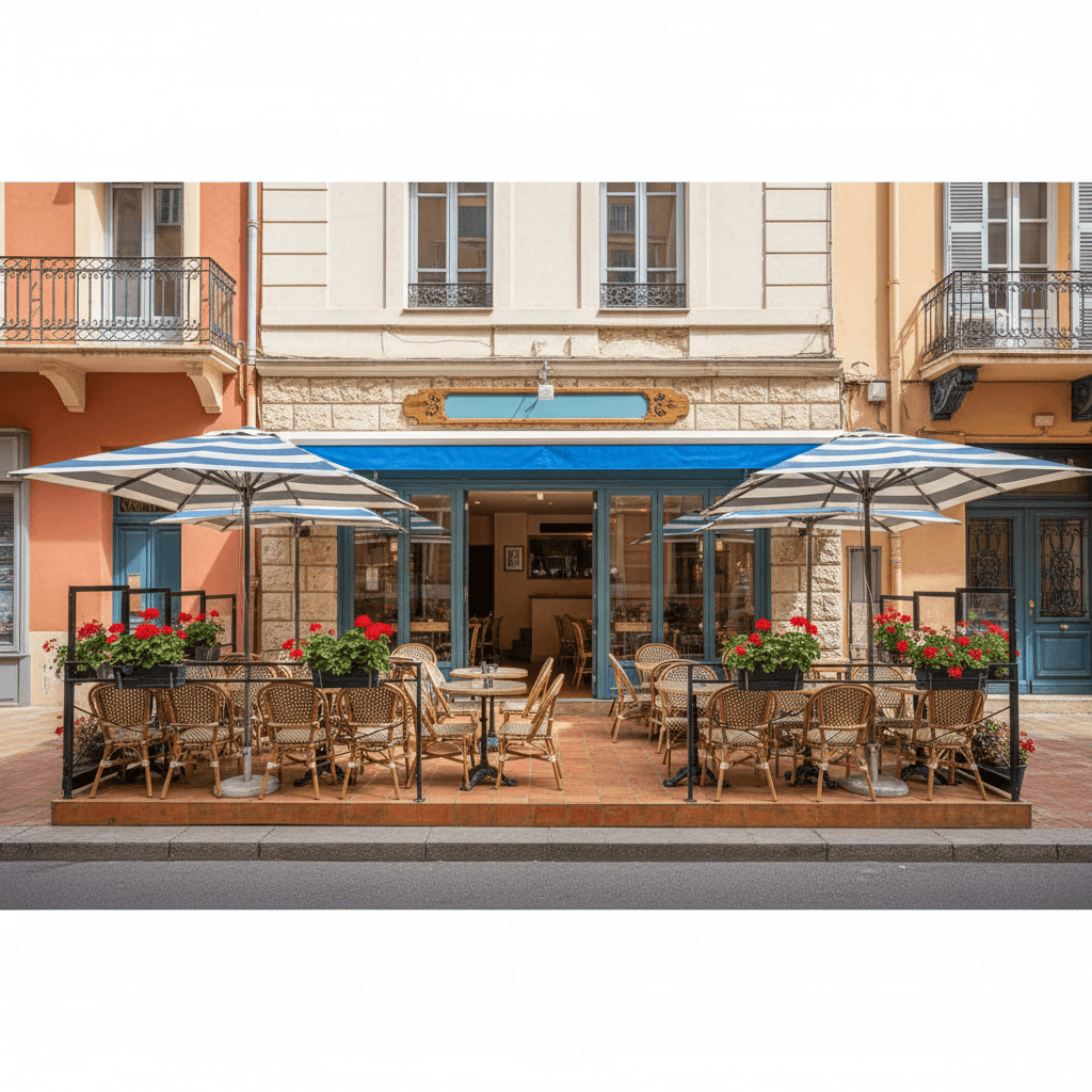 Restaurant 56m² à Nice : terrasse - licence IV