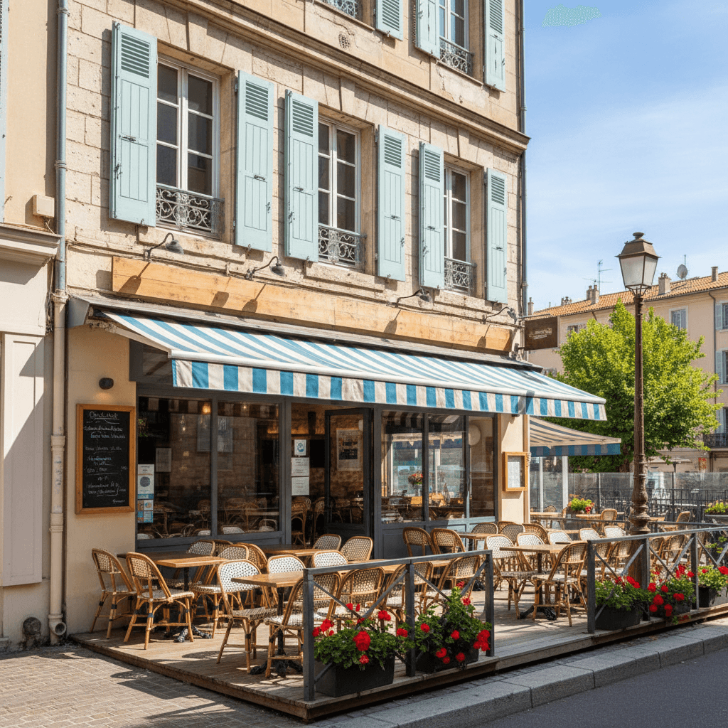 Fast-food 35m² à Nice : terrasse - extraction