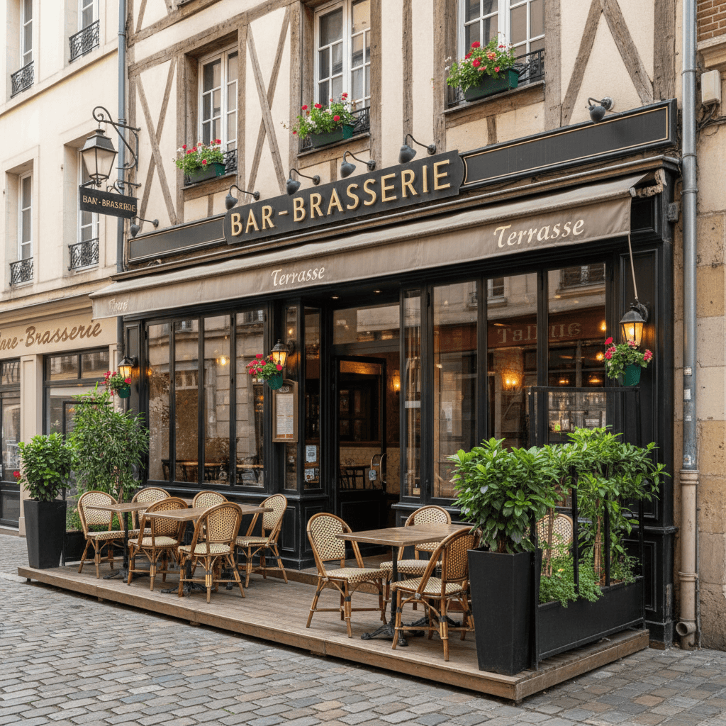 Bar-brasserie à Rouen : terrasse - licence IV