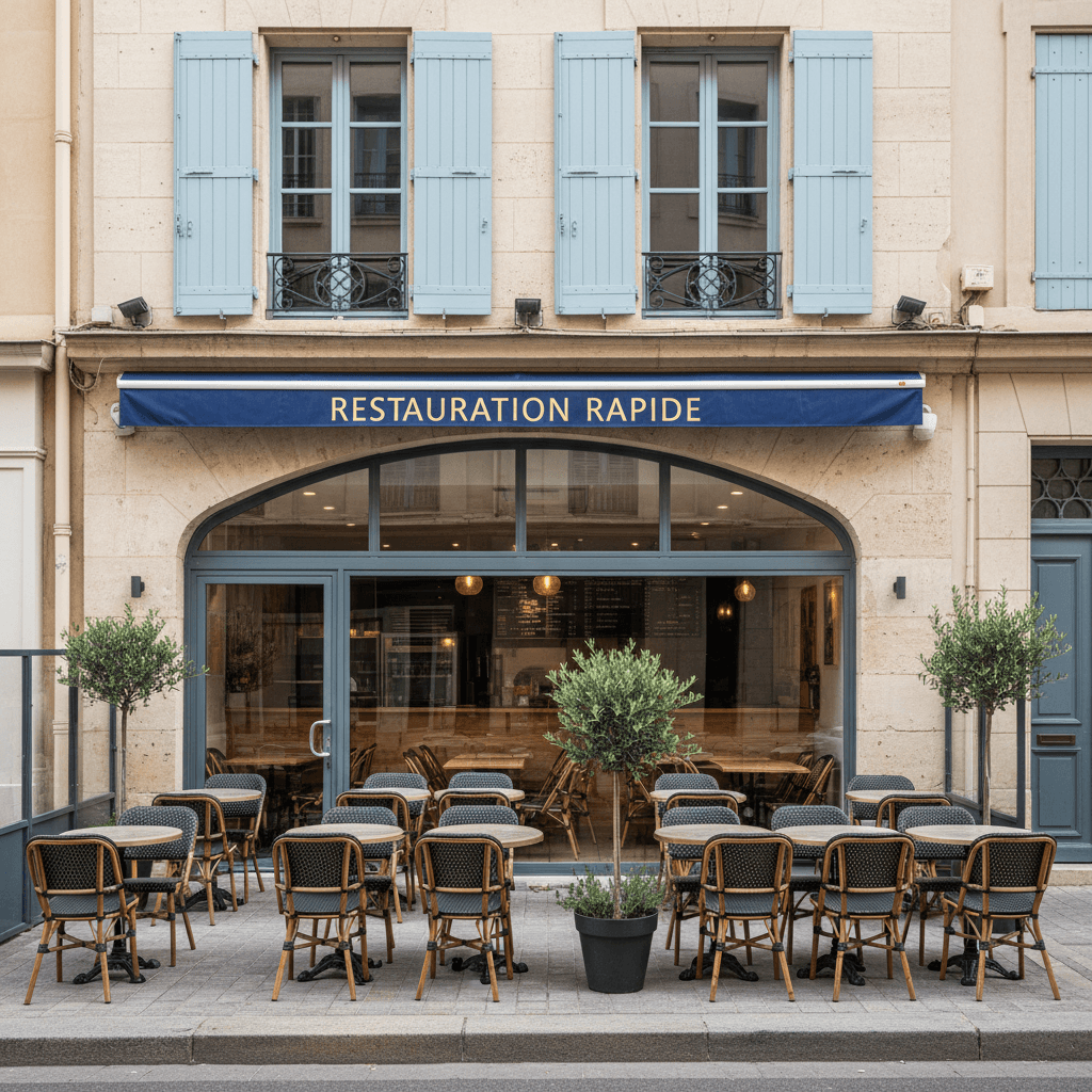 Fast-food 70m² à Marseille : terrasse - cuisine équipée