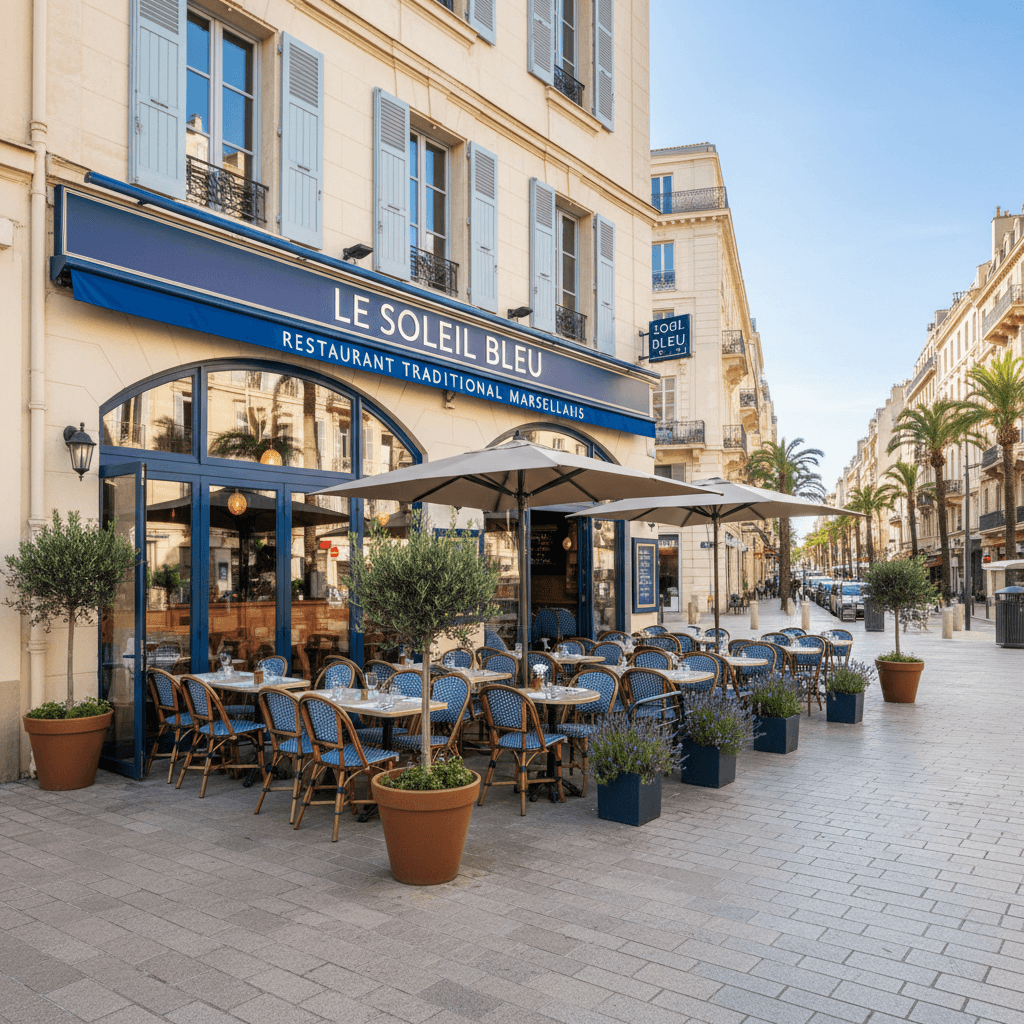 Restaurant 80m² à Marseille : terrasse - licence IV
