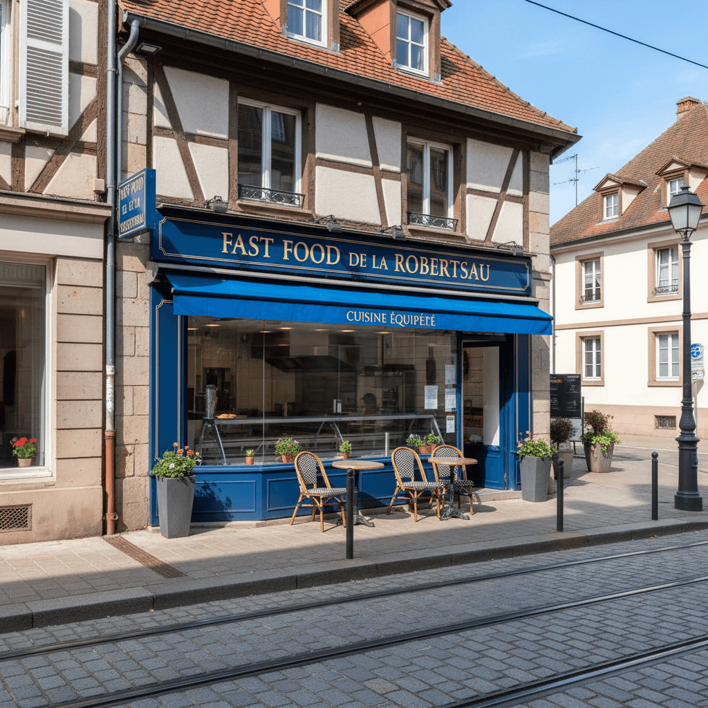 Fast-food 100m² à Strasbourg : cuisine équipée