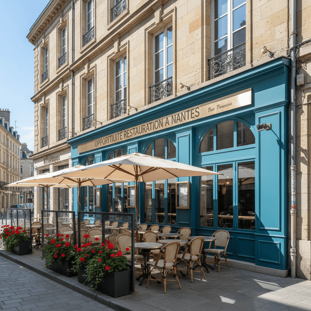 Bar-brasserie 192m² à Nantes : terrasse - licence IV