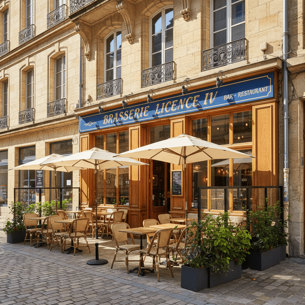 Bar-brasserie 55m² à Bordeaux : terrasse - licence IV