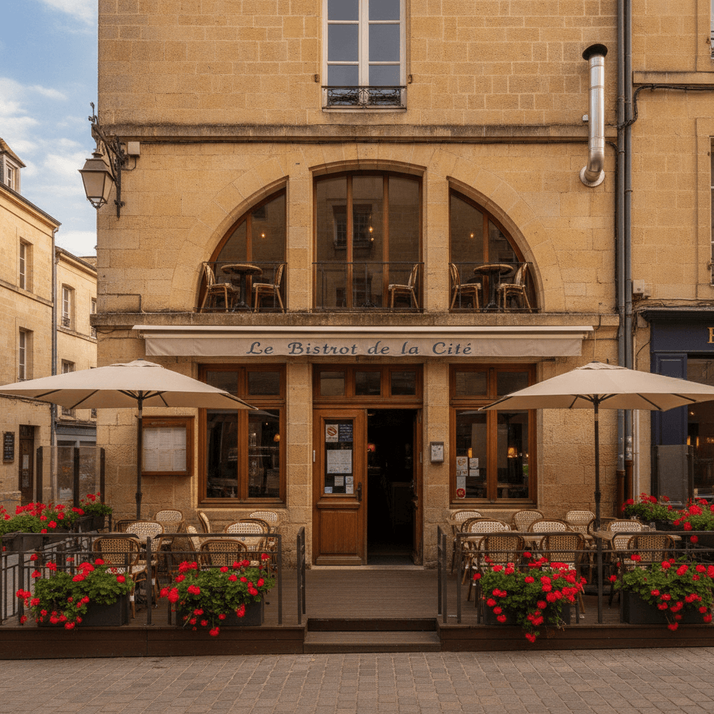 Restaurant à Périgueux : terrasse - extraction