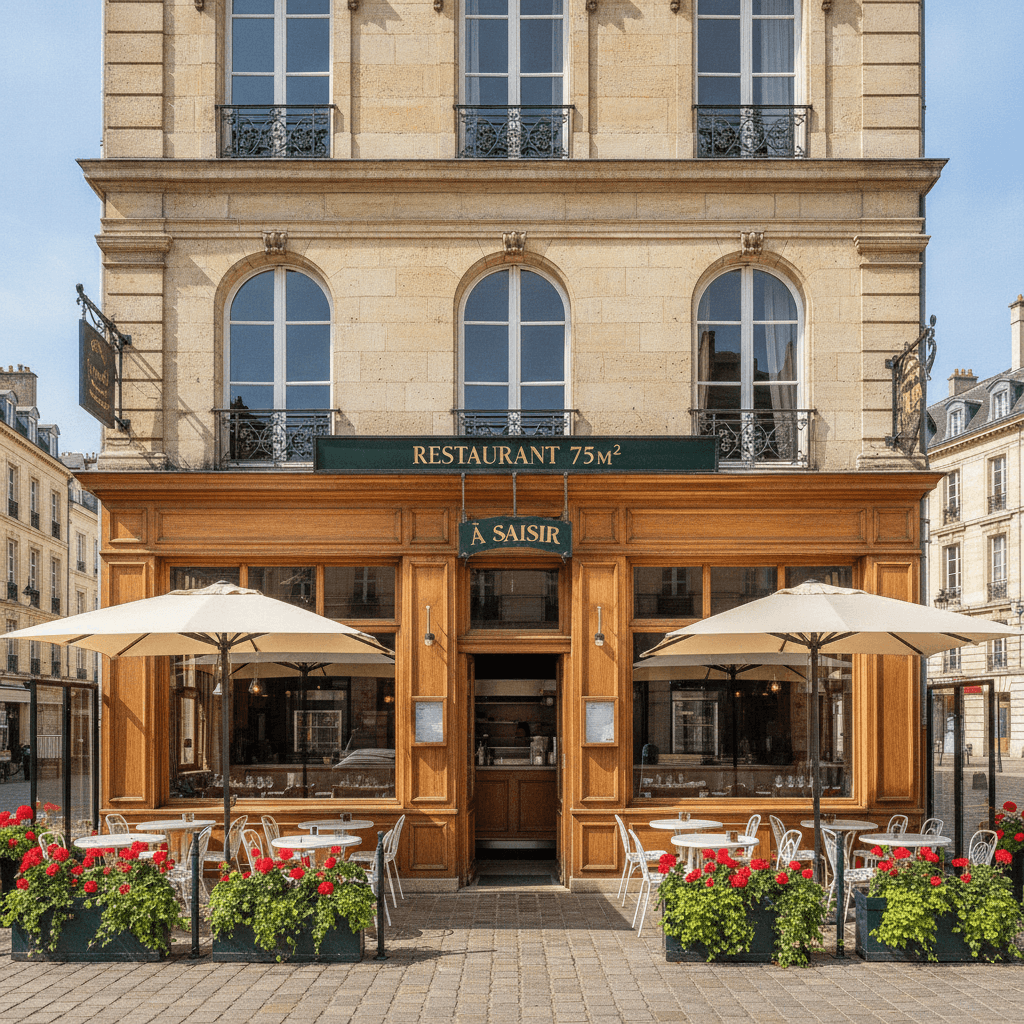 Restaurant 75m² à Reims : terrasse - extraction