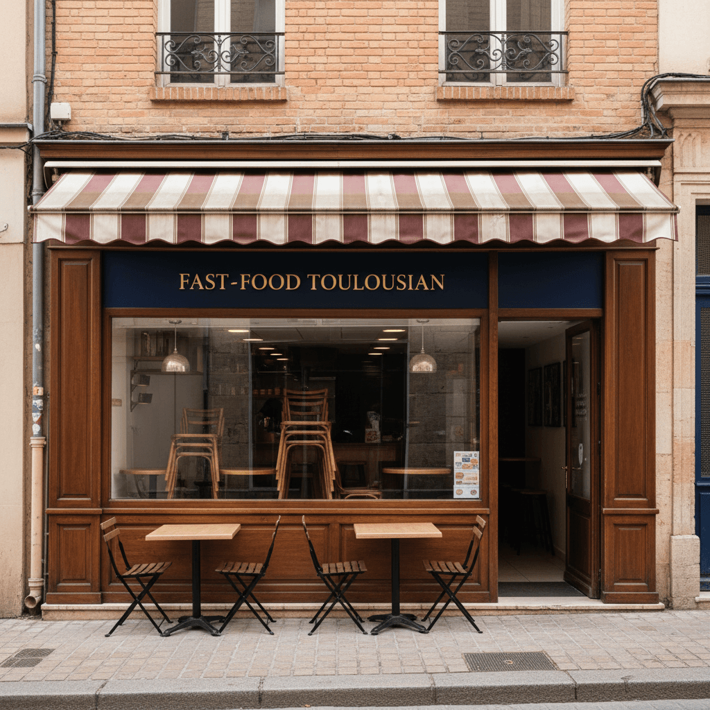 Fast-food 80m² à Toulouse : terrasse - licence IV