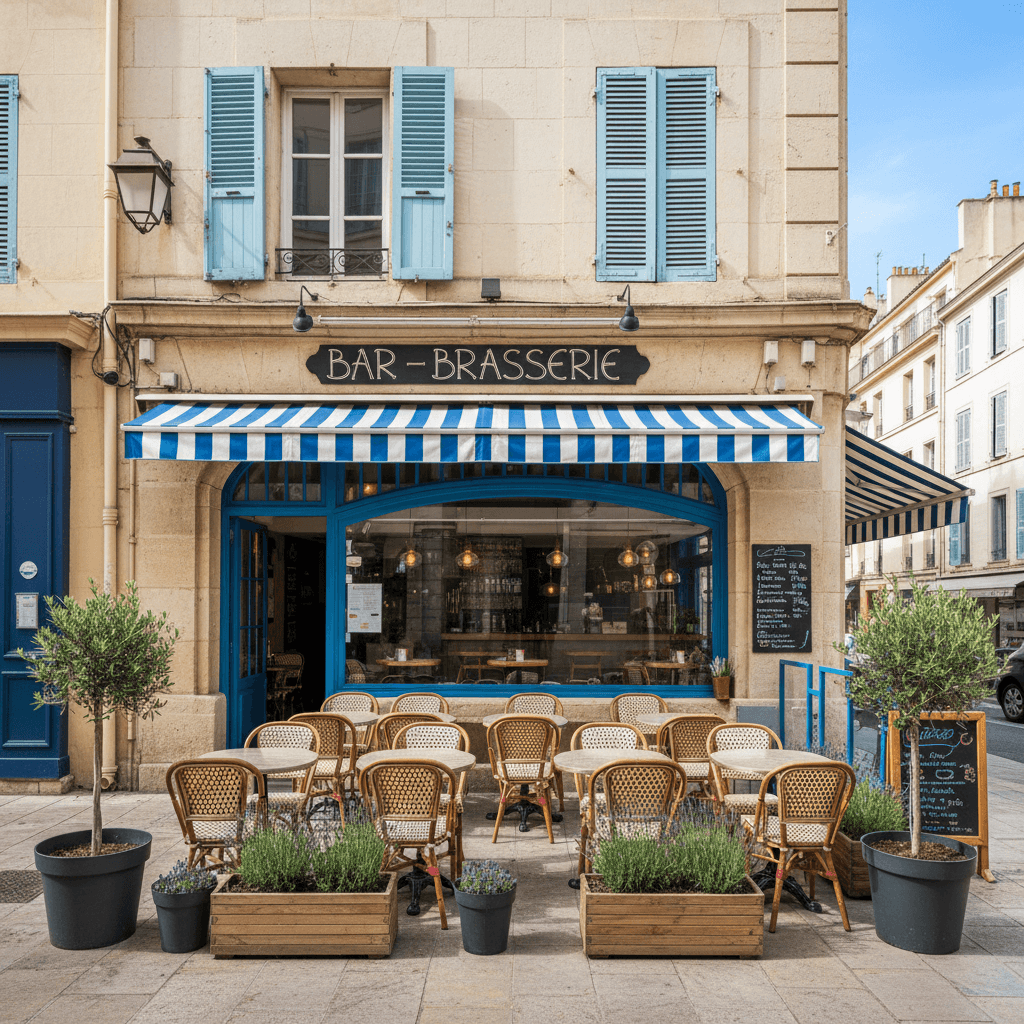 Bar-brasserie 198m² à Marseille : terrasse - licence IV