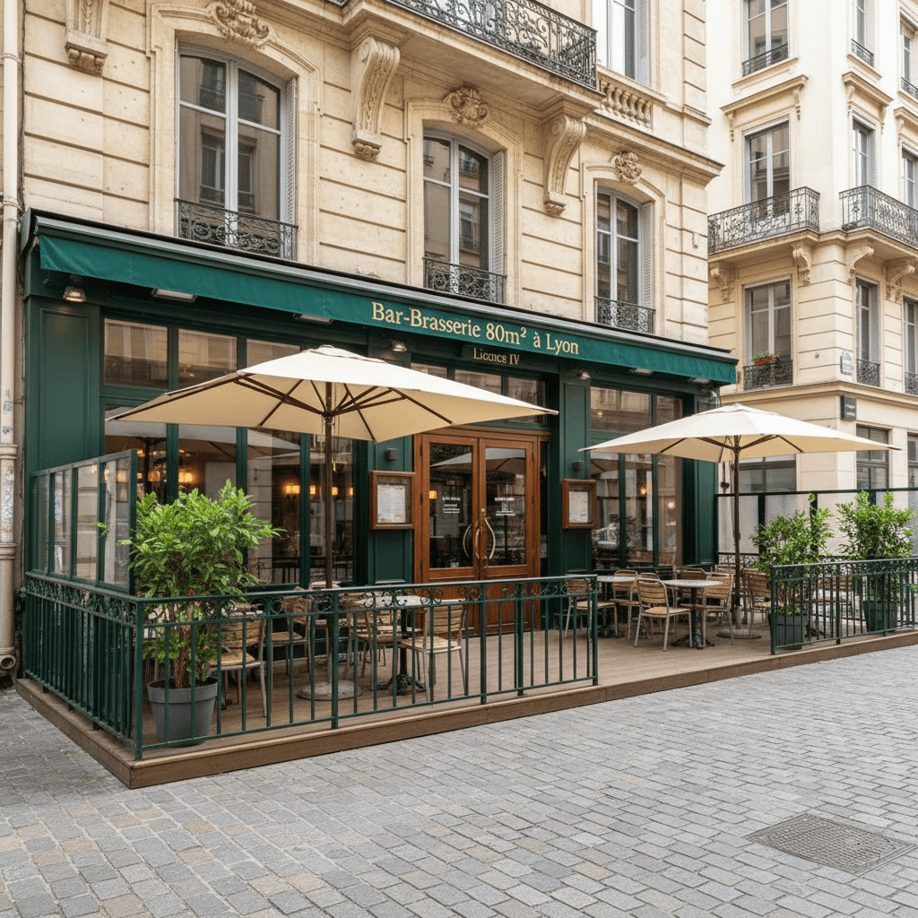 Bar-brasserie 80m² à Lyon : terrasse - licence IV