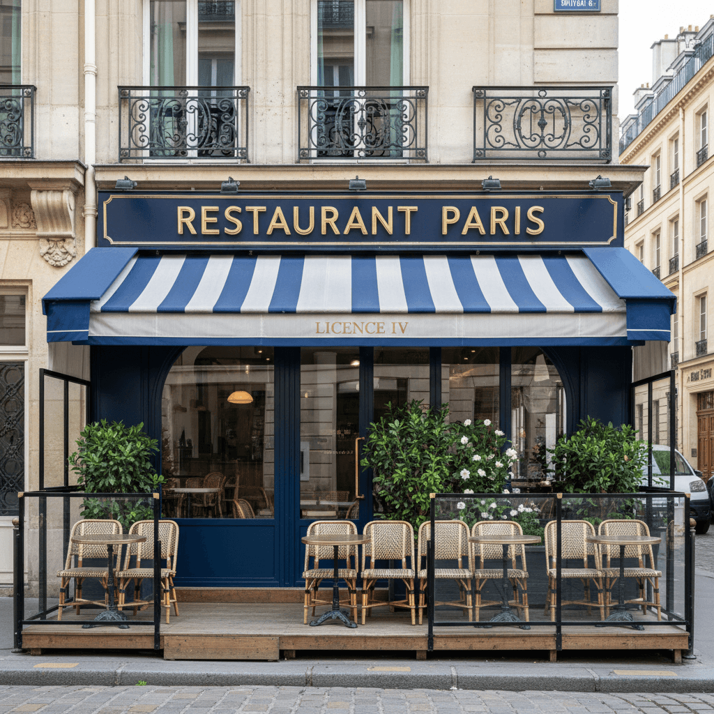 Restaurant 20 couverts à Paris : terrasse - licence IV