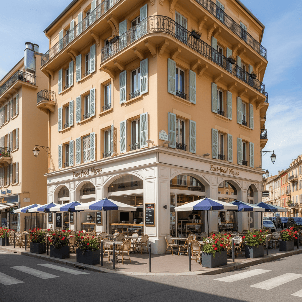 Fast-food 270m² à Nice : terrasse - extraction