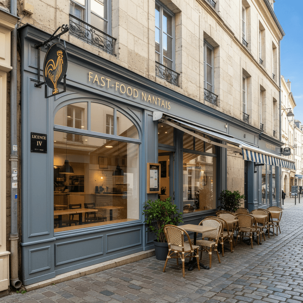 Fast-food 148m² à Nantes : terrasse - licence IV