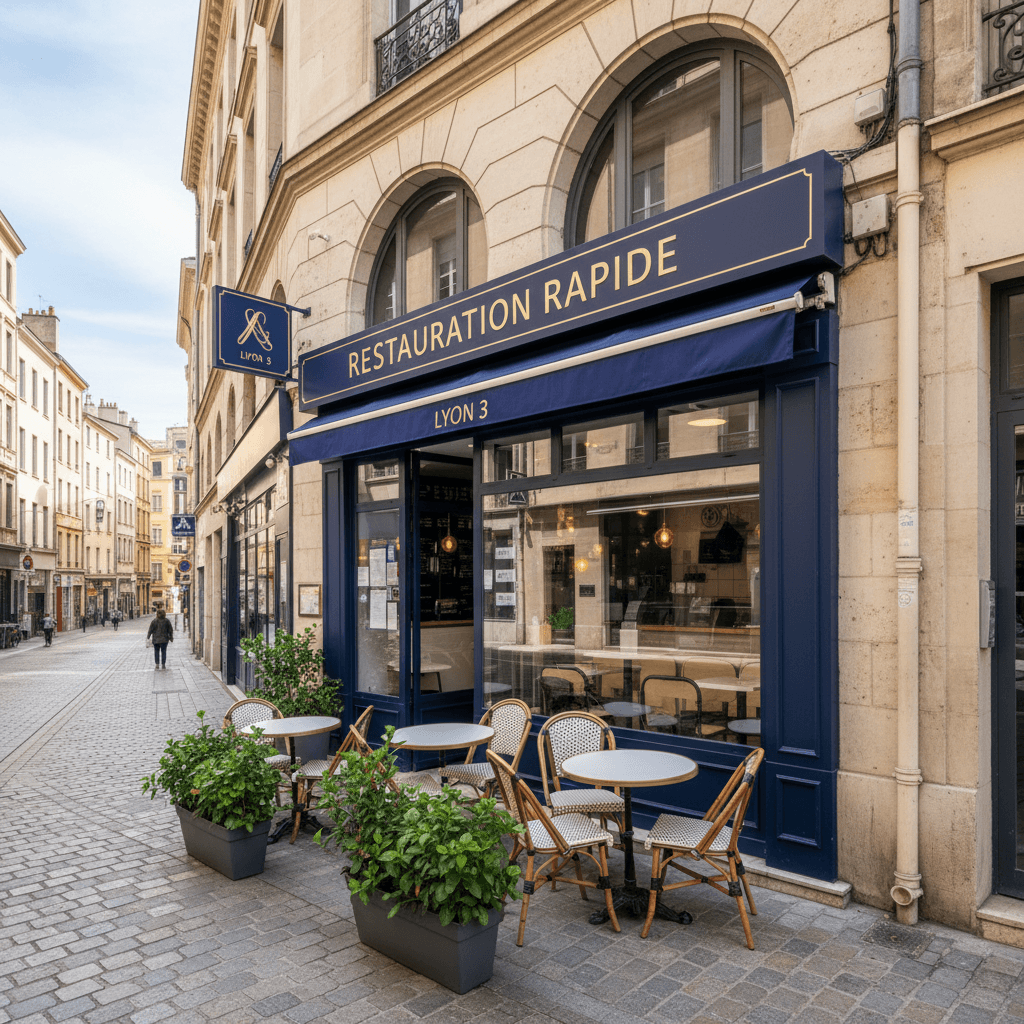 Fast-food 50m² à Lyon : terrasse