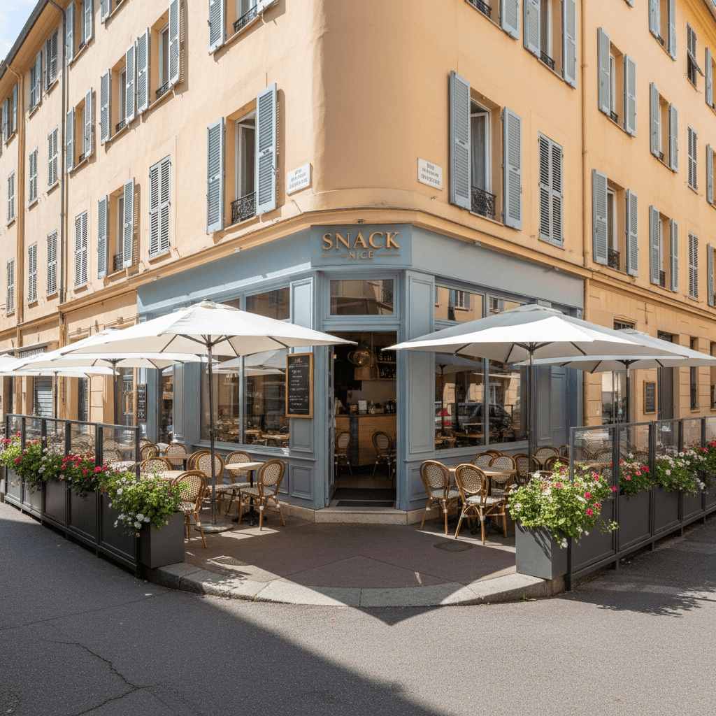 Snack 26m² à Nice : terrasse