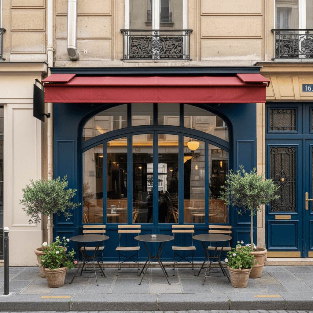 Restaurant 15 couverts à Paris : terrasse - extraction