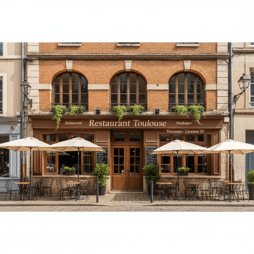 Restaurant 95m² à Toulouse : terrasse - licence IV