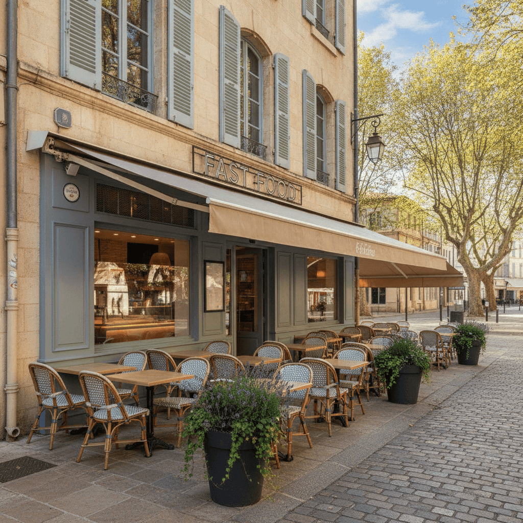 Fast-food 60m² à Aix-En-Provence : terrasse - licence IV