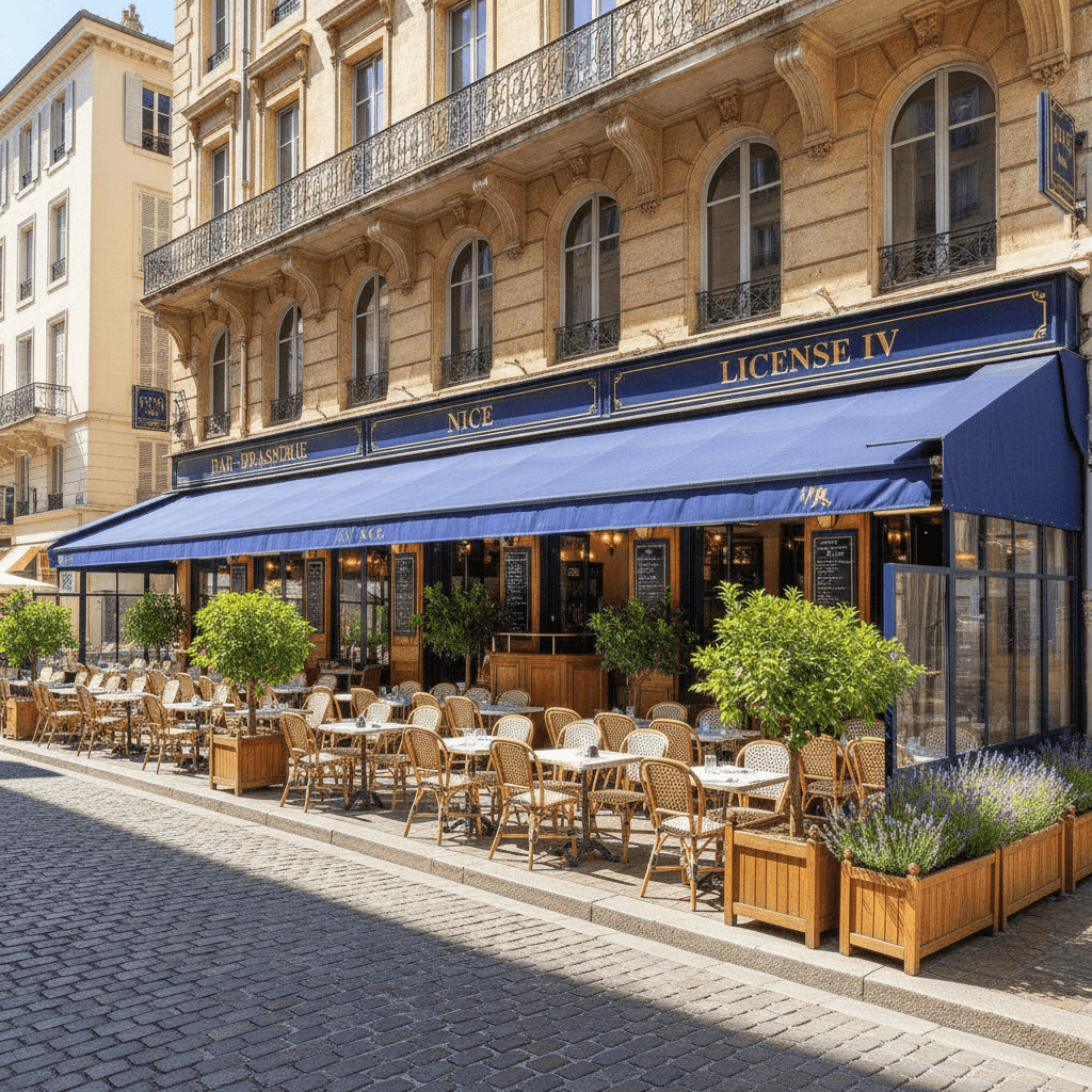 Bar-brasserie 350m² à Nice : terrasse - licence IV