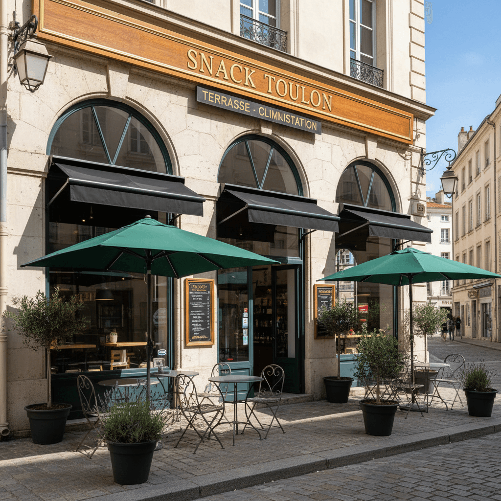 Snack 23m² à Toulon : terrasse - climatisation