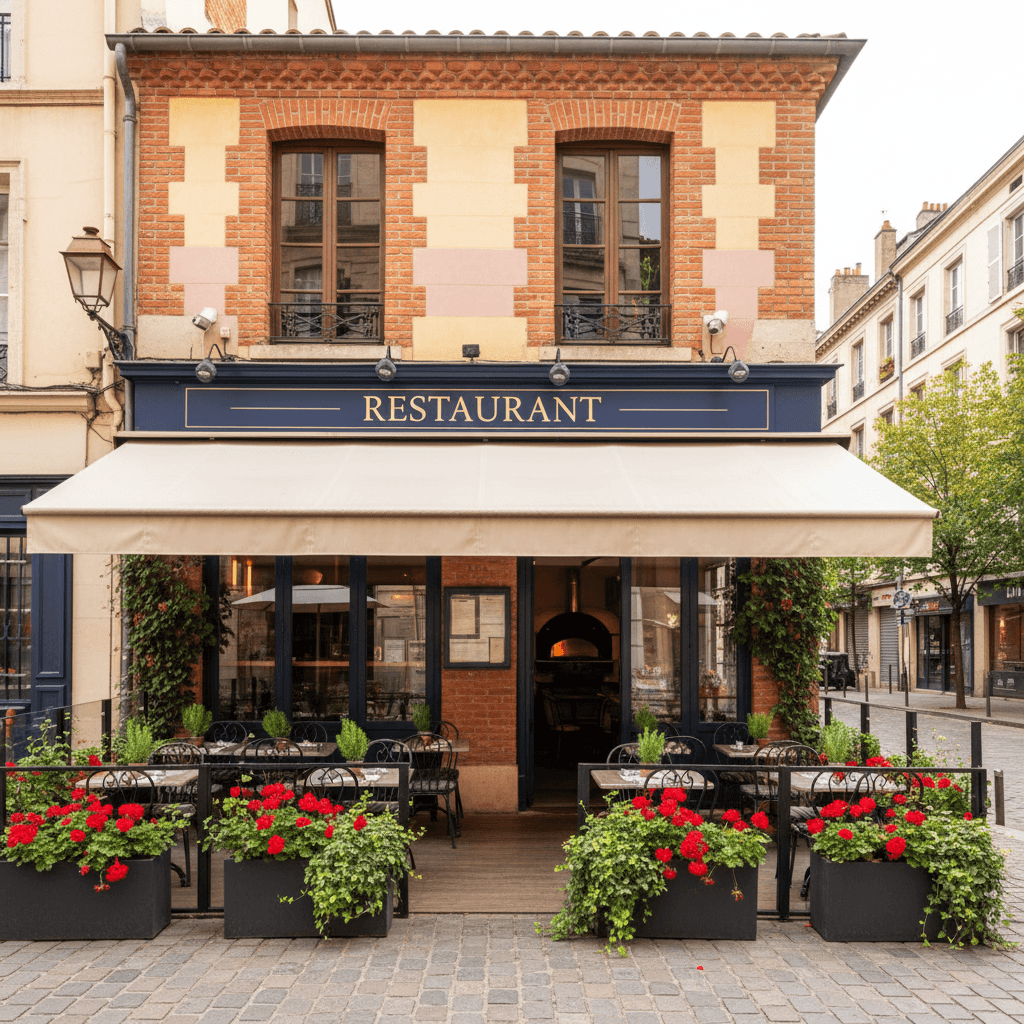 Restaurant 94m² à Toulouse : terrasse - extraction